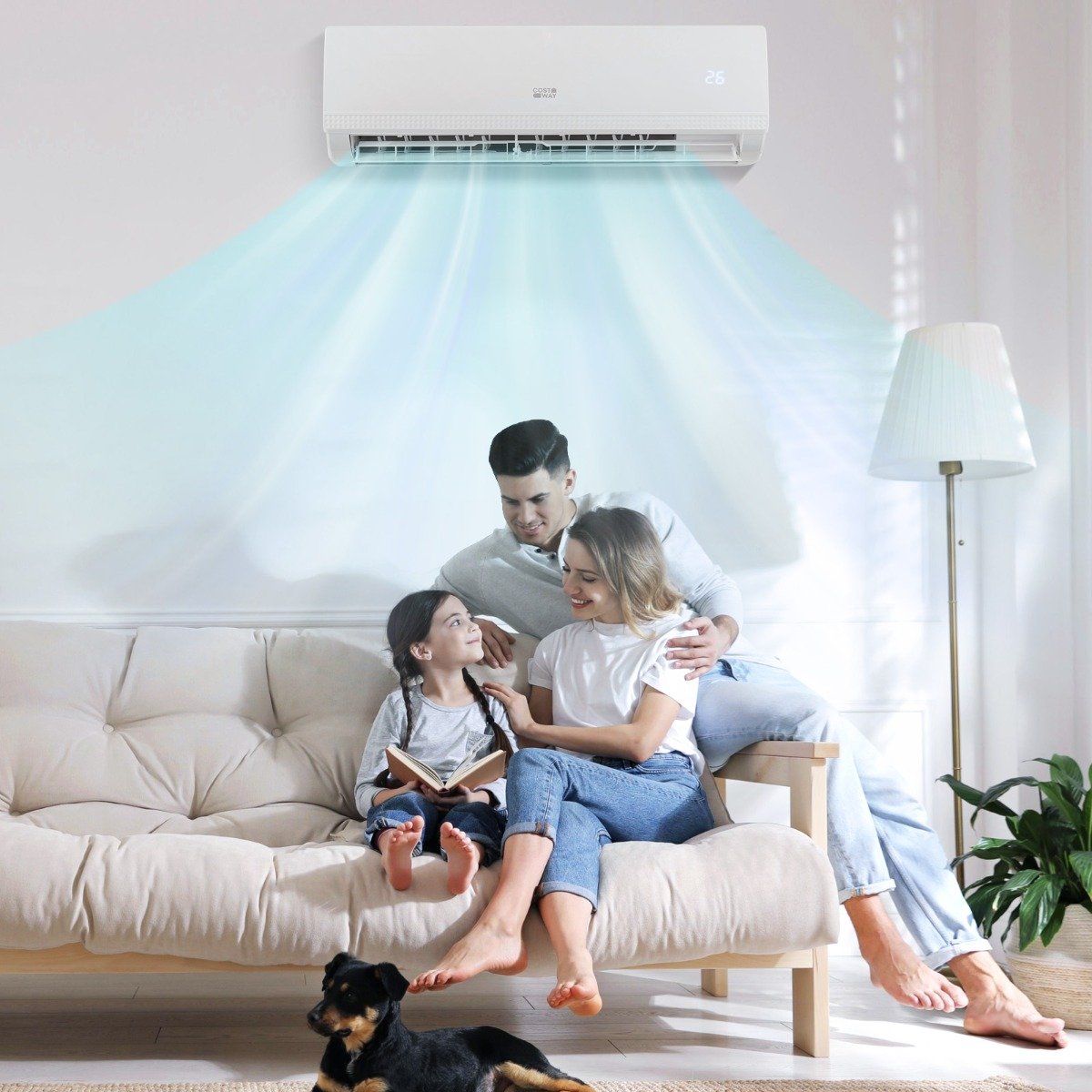 Aire Acondicionado Mini Split 9000 BTU (2,6 kW) Unidad Energéticamente Eficiente A++ con Bomba de Calor para hasta 42㎡ Blanco – Image 2