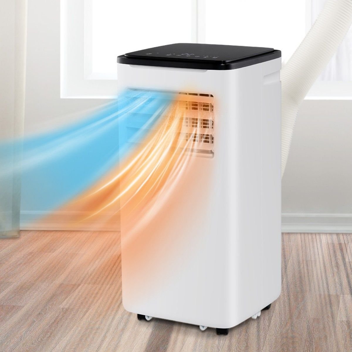 Aire Acondicionado Portátil 9000BTU Unidad 4 en 1 con Refrigeración Ventilador Calefacción y Deshumidificador Compatible con Wi-Fi Blanco – Image 2