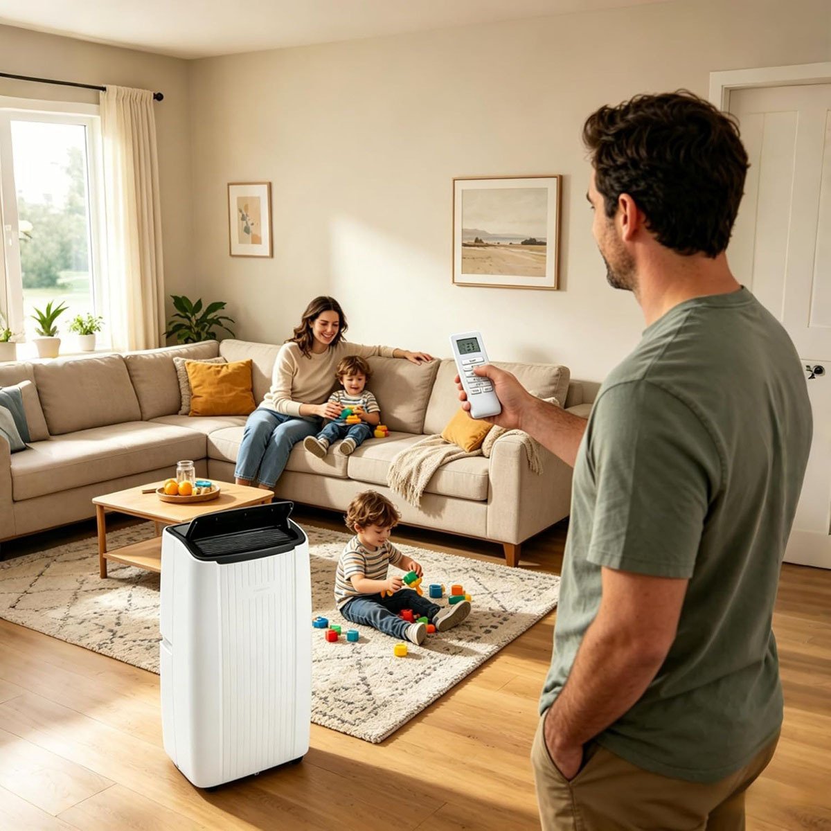 Aire Acondicionado Portátil 14000 BTU con Refrigeración Calefacción Deshumidificación y Ventilación Mando a Distancia/Aplicación Temporizador 24H – Image 2