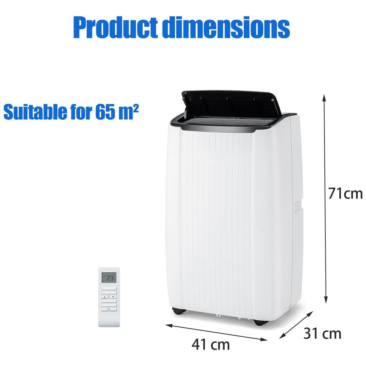 Aire Acondicionado Portátil 14000 BTU con Refrigeración Calefacción Deshumidificación y Ventilación Mando a Distancia/Aplicación Temporizador 24H – Image 3