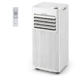 Aire Acondicionado Portátil Silencioso 7000 BTU 3 en 1 Deshumidificador Ventilador Modo Sueño Temporizador 24H hasta 32,5 m² Blanco