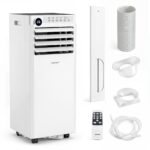 Aire Acondicionado Portátil con Evacuación 7000 BTU con Kit de Ventana Refrigeración Deshumidificador Ventilador para 32,5㎡ Blanco