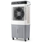 Aire Acondicionado Portátil 3 en 1 Ventilador Enfriador de Aire con Mando a Distancia Amplio Depósito de Agua Temporizador 12H 2 Modos y 3 Velocidades