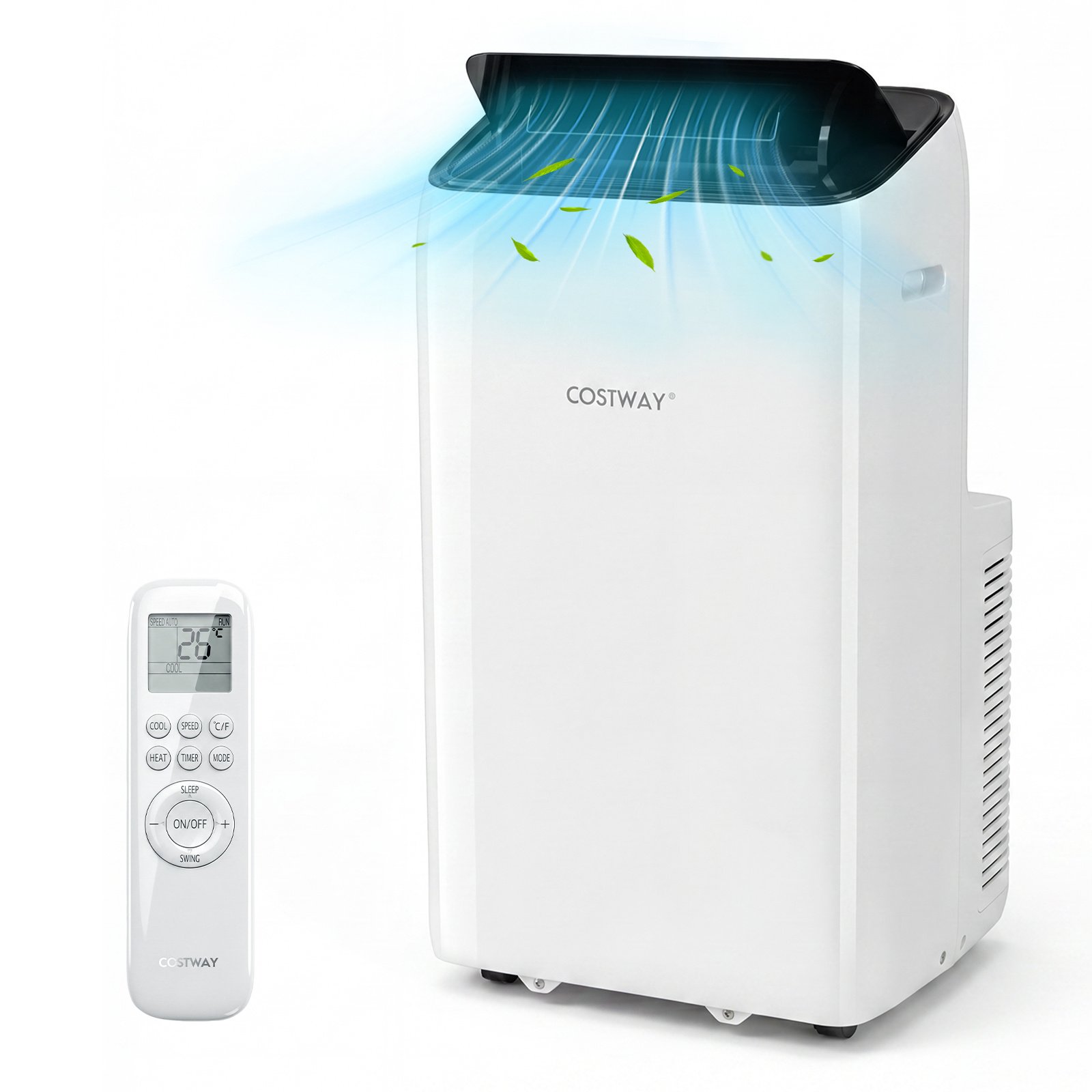 Aire Acondicionado Portátil Deshumidificador con 4 Velocidades Control por App Modo Sueño Silencioso Temporizador 24H Mando a Distancia para 46,5 m² Blanco