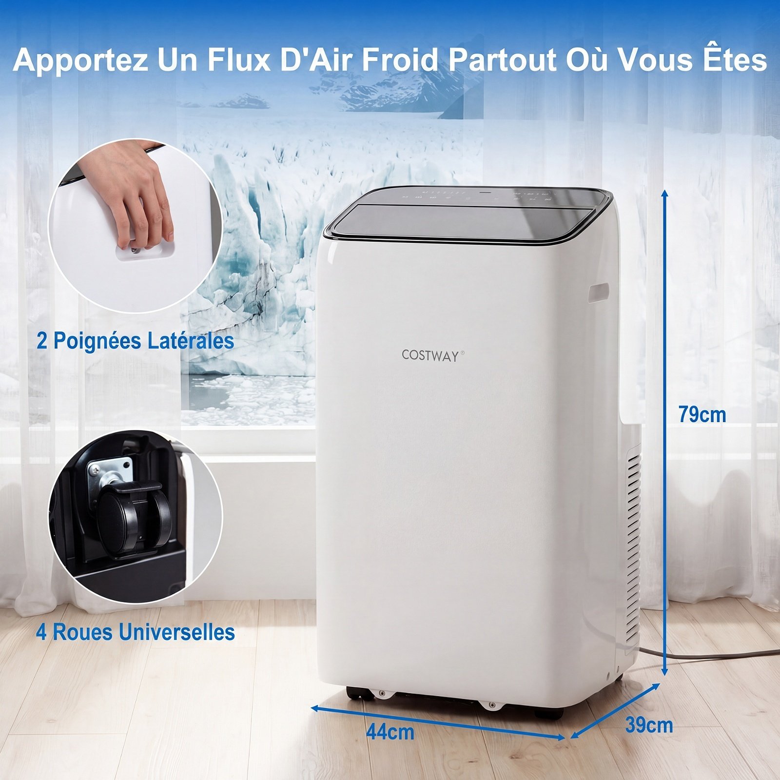 Aire Acondicionado Portátil Deshumidificador con 4 Velocidades Control por App Modo Sueño Silencioso Temporizador 24H Mando a Distancia para 46,5 m² Blanco – Image 8