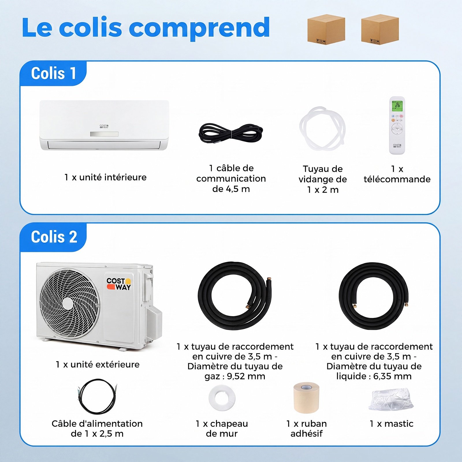 Aire Acondicionado Reversible 12000 BTU 3,4 KW Split R32 con Calefacción Refrigeración Silencioso 19 dB Clase A++ Blanco – Image 9