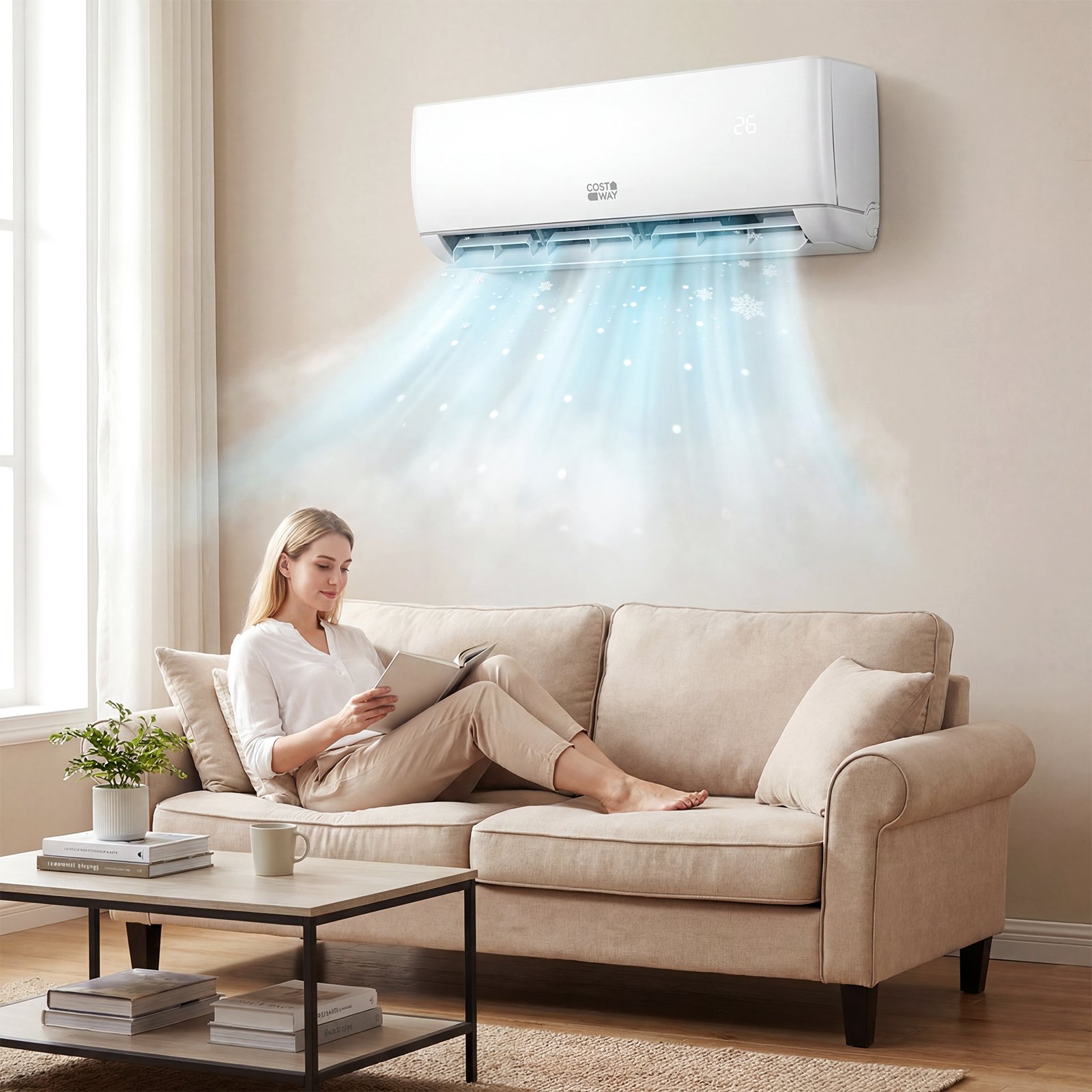 Aire Acondicionado Split 24000 BTU con Bomba de Calor R32 Clase A++ 19 dB Silencioso para Habitaciones hasta 110㎡ Blanco – Image 6