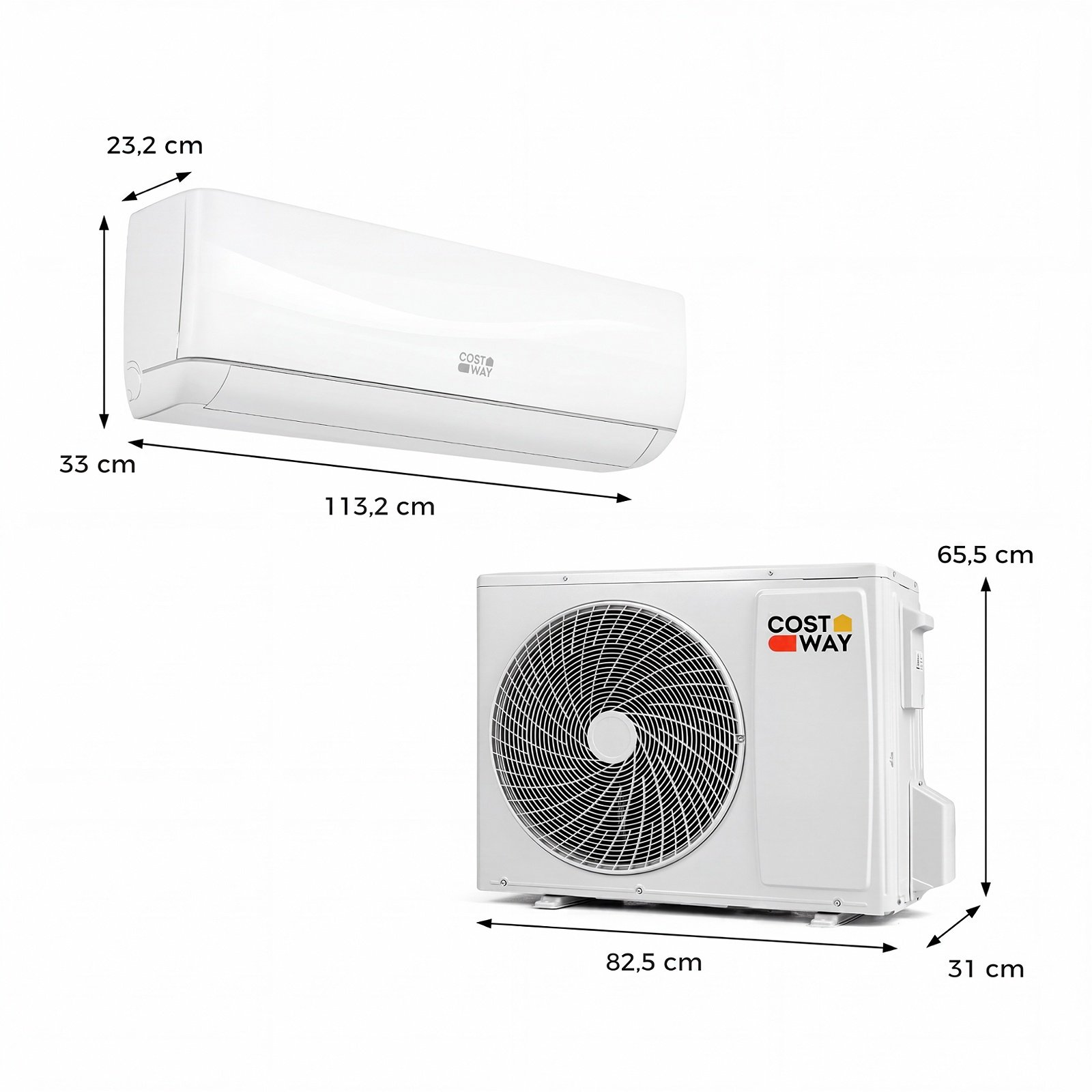 Aire Acondicionado Split 24000 BTU con Bomba de Calor R32 Clase A++ 19 dB Silencioso para Habitaciones hasta 110㎡ Blanco – Image 11