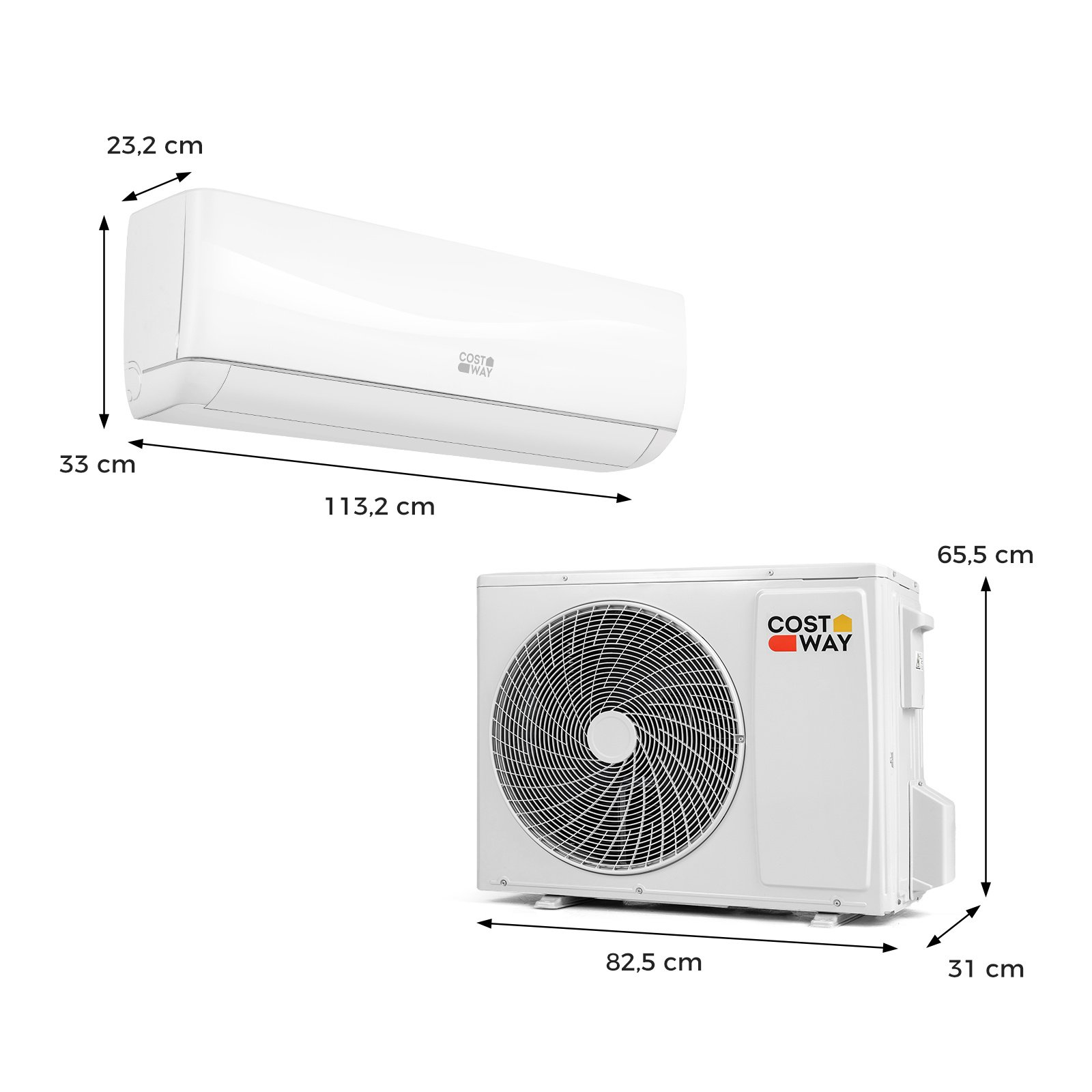 Aire Acondicionado Split 24000 BTU con Bomba de Calor R32 Clase A++ 19 dB Silencioso para Habitaciones hasta 110㎡ Blanco – Image 13