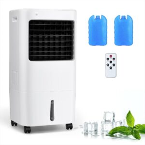 Ventilador Enfriador de Aire 3 en 1 Refrigerador de Aire y Ventilador y Humidificador con Mando a Distancia Depósito de Agua 20L Blanco
