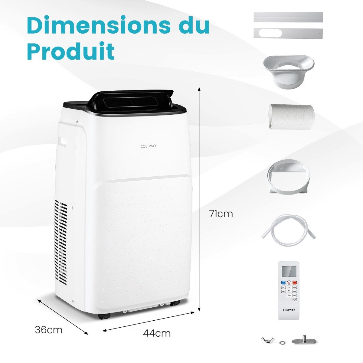 Aire Acondicionado Portátil 4 en 1 Silencioso 12000 BTU con Ventilador Deshumidificador Refrigerador Calefacción Modo Espera Clase A – Image 10