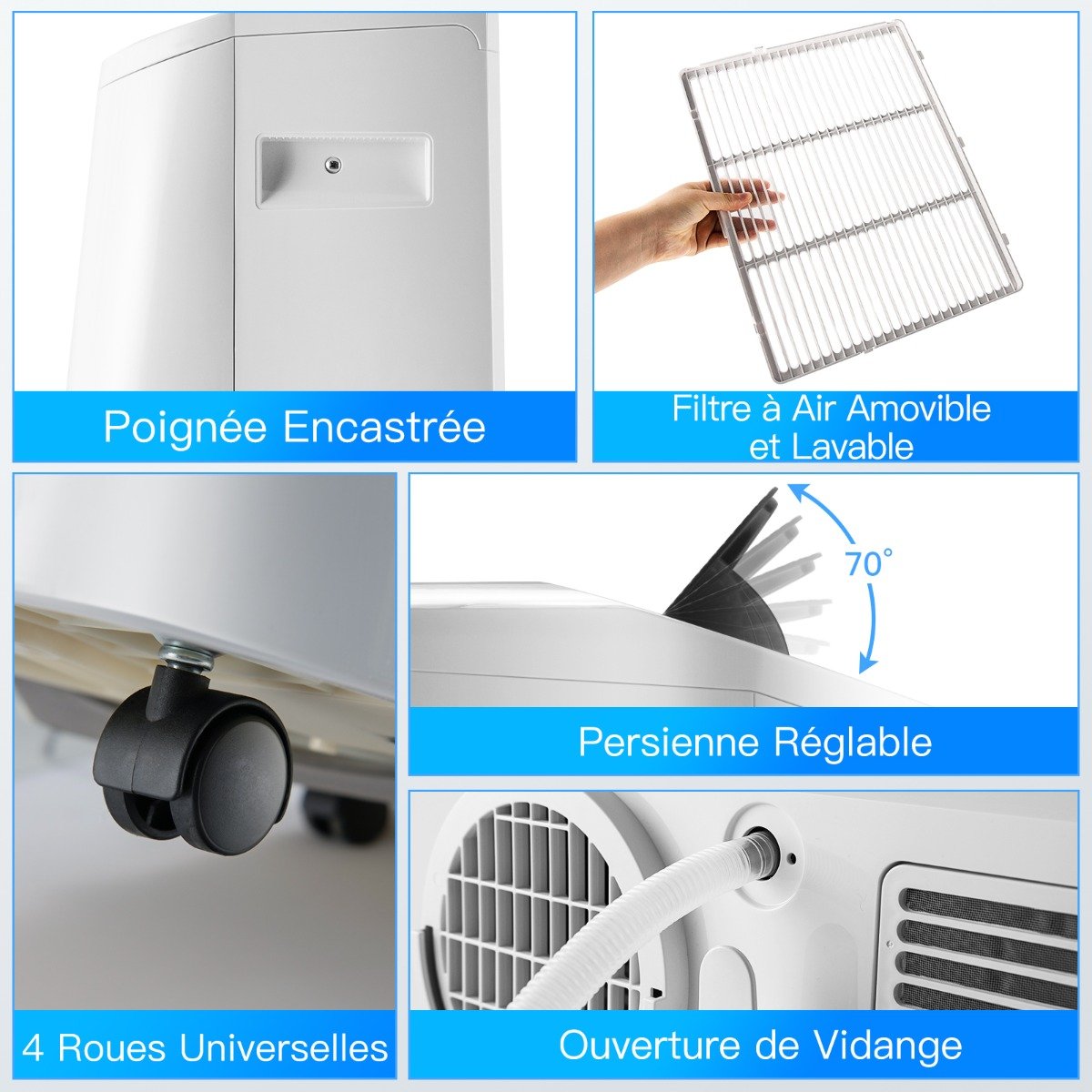Aire Acondicionado 4 en 1 16 a 32℃ 14000BTU R290 3 Modos Ventilador Deshumidificador y Refrigerador Hasta 40㎡ Clase Energética A – Image 5