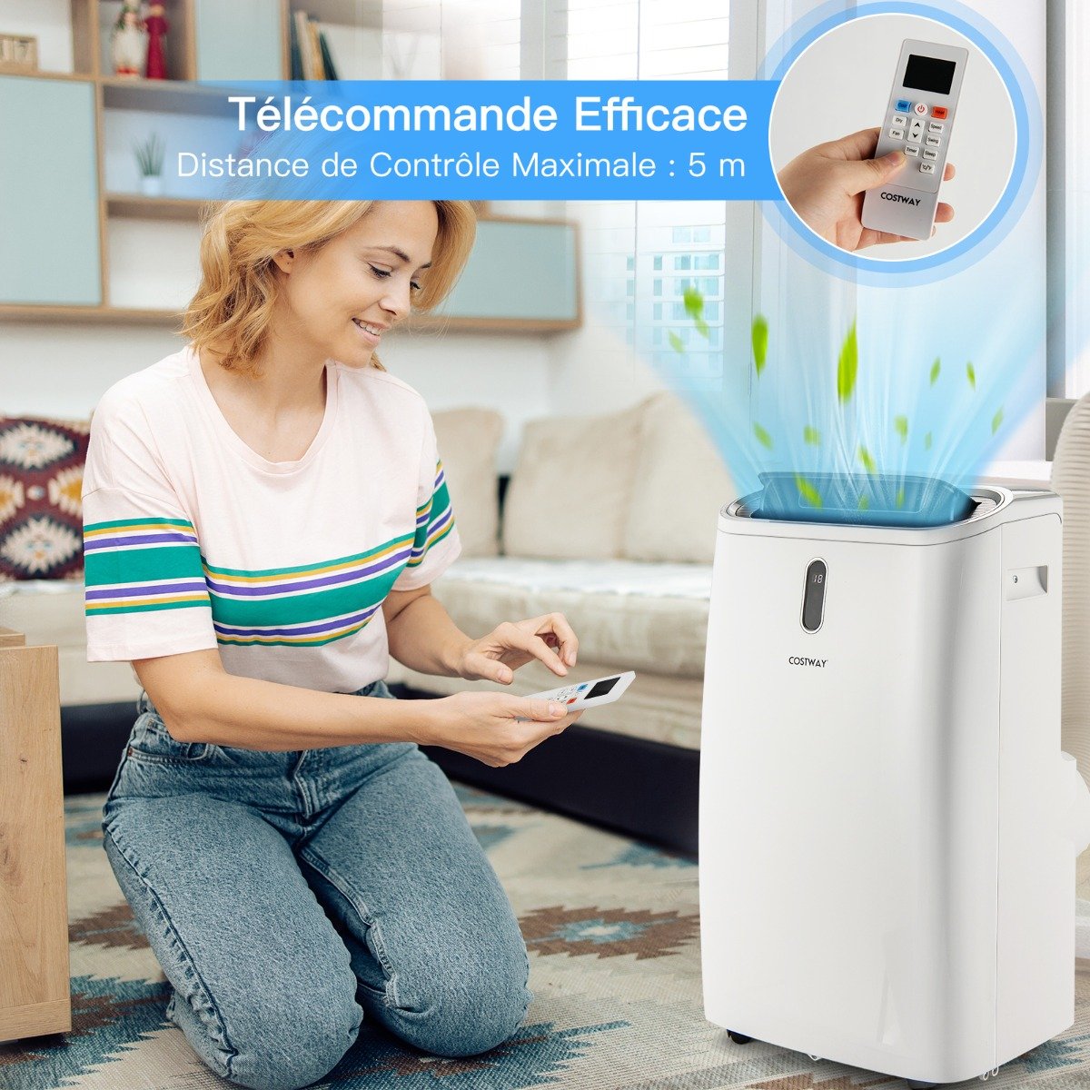 Aire Acondicionado 4 en 1 16 a 32℃ 14000BTU R290 3 Modos Ventilador Deshumidificador y Refrigerador Hasta 40㎡ Clase Energética A – Image 2