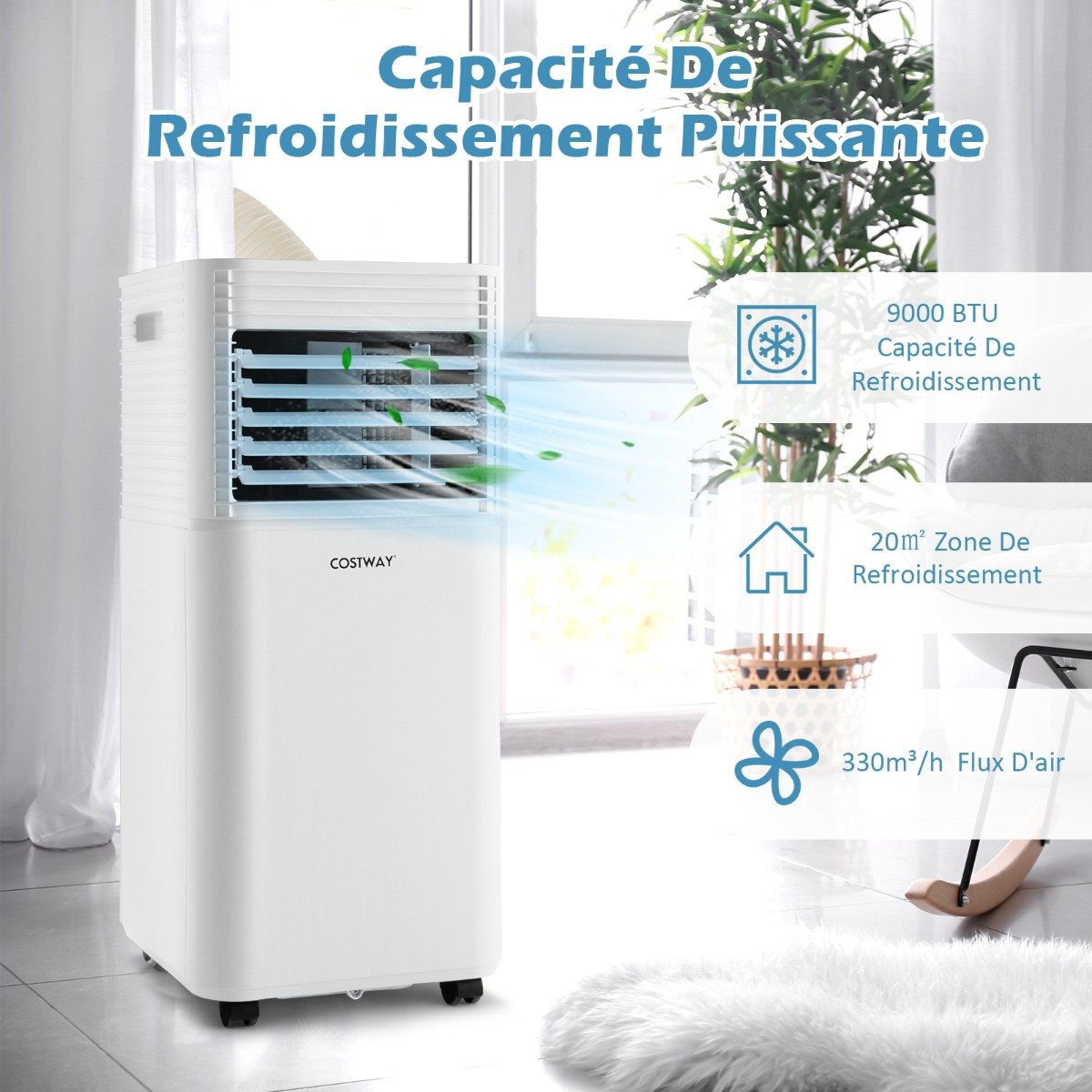 Aire Acondicionado Portátil 4 en 1 Refrigeración Deshumidificación Ventilador 7000BTU 2 Velocidades – Image 4