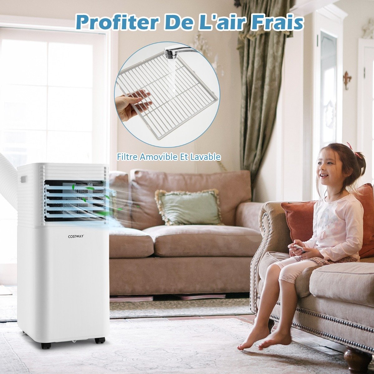 Aire Acondicionado Portátil 4 en 1 Refrigeración Deshumidificación Ventilador 7000BTU 2 Velocidades – Image 5