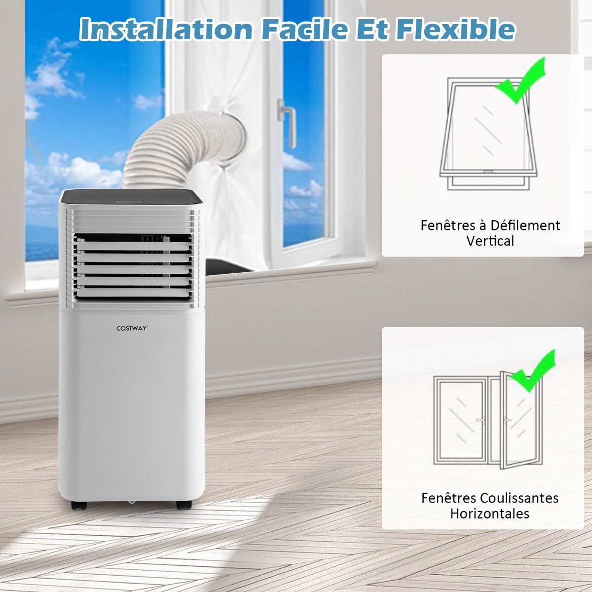 Aire Acondicionado Portátil 4 en 1 Refrigeración Deshumidificación Ventilador 7000BTU 2 Velocidades – Image 7