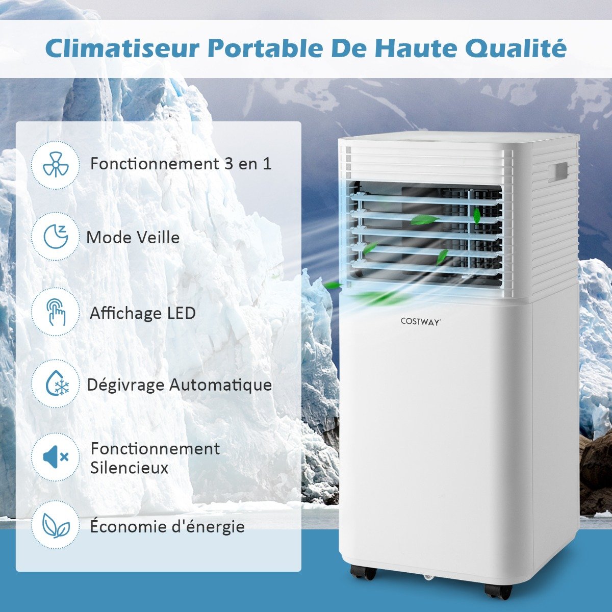 Aire Acondicionado Portátil 4 en 1 Refrigeración Deshumidificación Ventilador 7000BTU 2 Velocidades – Image 9
