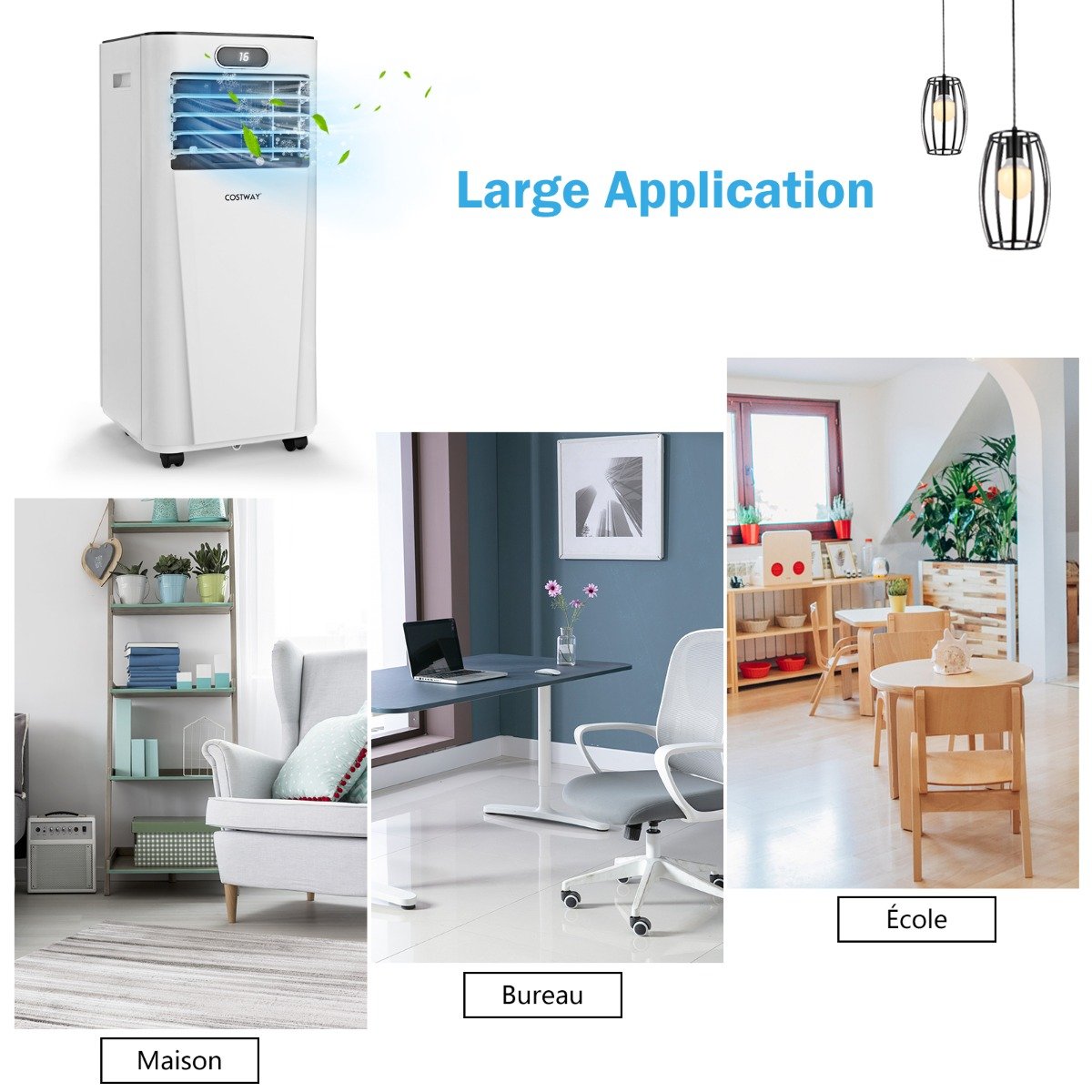 Aire Acondicionado Portátil 4 en 1 Refrigeración Deshumidificación Ventilador 7000BTU con 2 Pantallas LED Modo en Espera 25㎡ Temporizador – Image 6