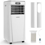 Aire Acondicionado Portátil 4 en 1 Refrigeración Deshumidificación Ventilador 7000BTU con 2 Pantallas LED Modo en Espera 25㎡ Temporizador