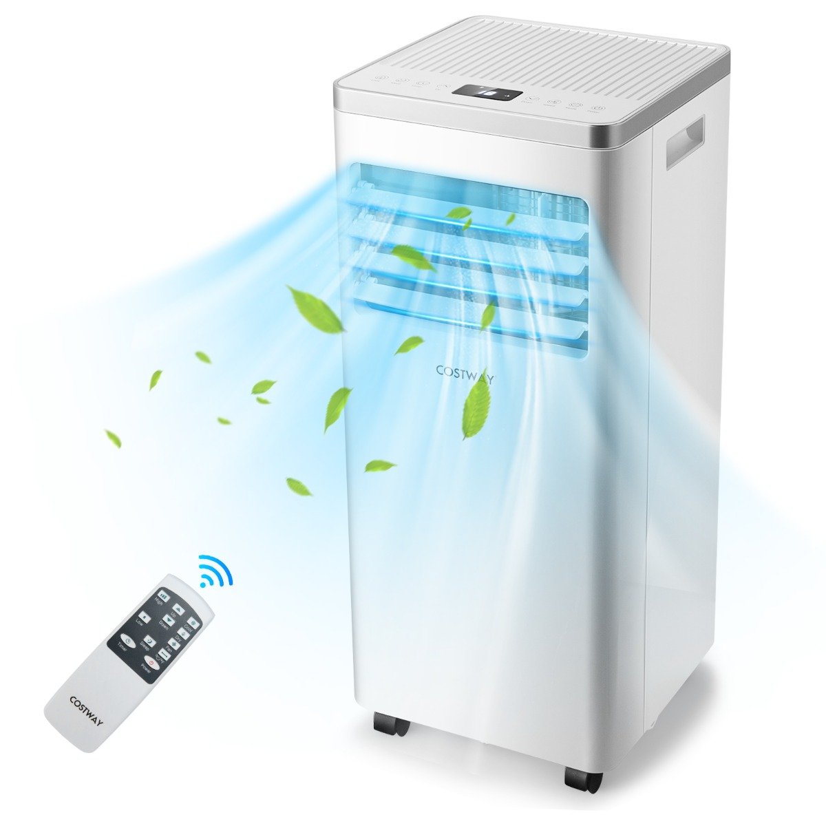Aire Acondicionado Portátil 4 en 1 7000BTU 2 Velocidades de Ventilador Modo en Espera Temporizador 24h Bloqueo Infantil Pantalla LED 25㎡