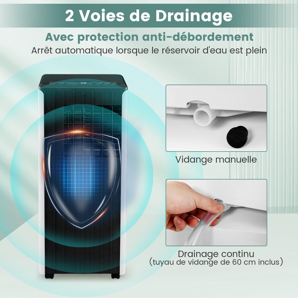 Aire Acondicionado Portátil 4 en 1 con Refrigeración Ventilador Deshumidificador y Modo en Espera Mando a Distancia Aplicación Inteligente Temporizador 24h – Image 9