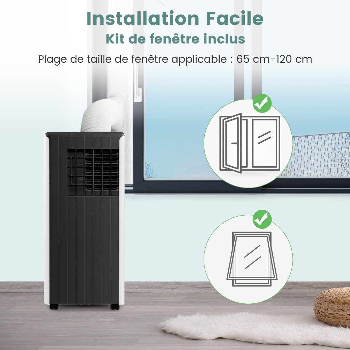 Aire Acondicionado Portátil 4 en 1 con Refrigeración Ventilador Deshumidificador y Modo en Espera Mando a Distancia Aplicación Inteligente Temporizador 24h – Image 10