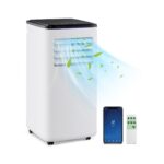 Aire Acondicionado Portátil 9000BTU Unidad 4 en 1 con Refrigeración Ventilador Calefacción y Deshumidificador Compatible con Wi-Fi Blanco
