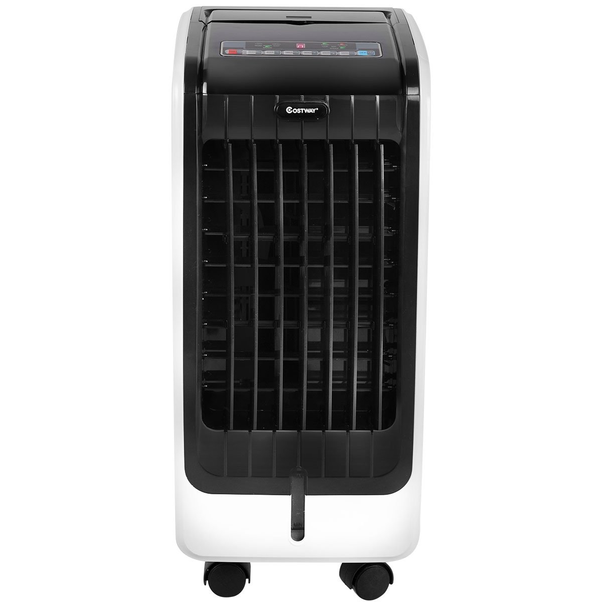 Enfriador de Aire 75W Portátil con Mando a Distancia Pantalla LCD 3 Velocidades Temporizador 8h Depósito de Agua 6L 32x25x57cm